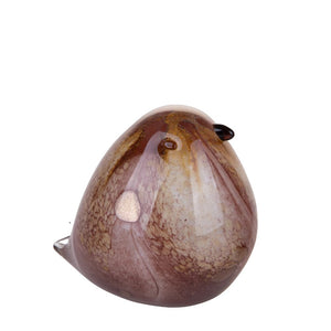 Set 2 Statuetta Decorativa Uccellino 12,5x13,5x11 cm in Vetro Giallo Malva