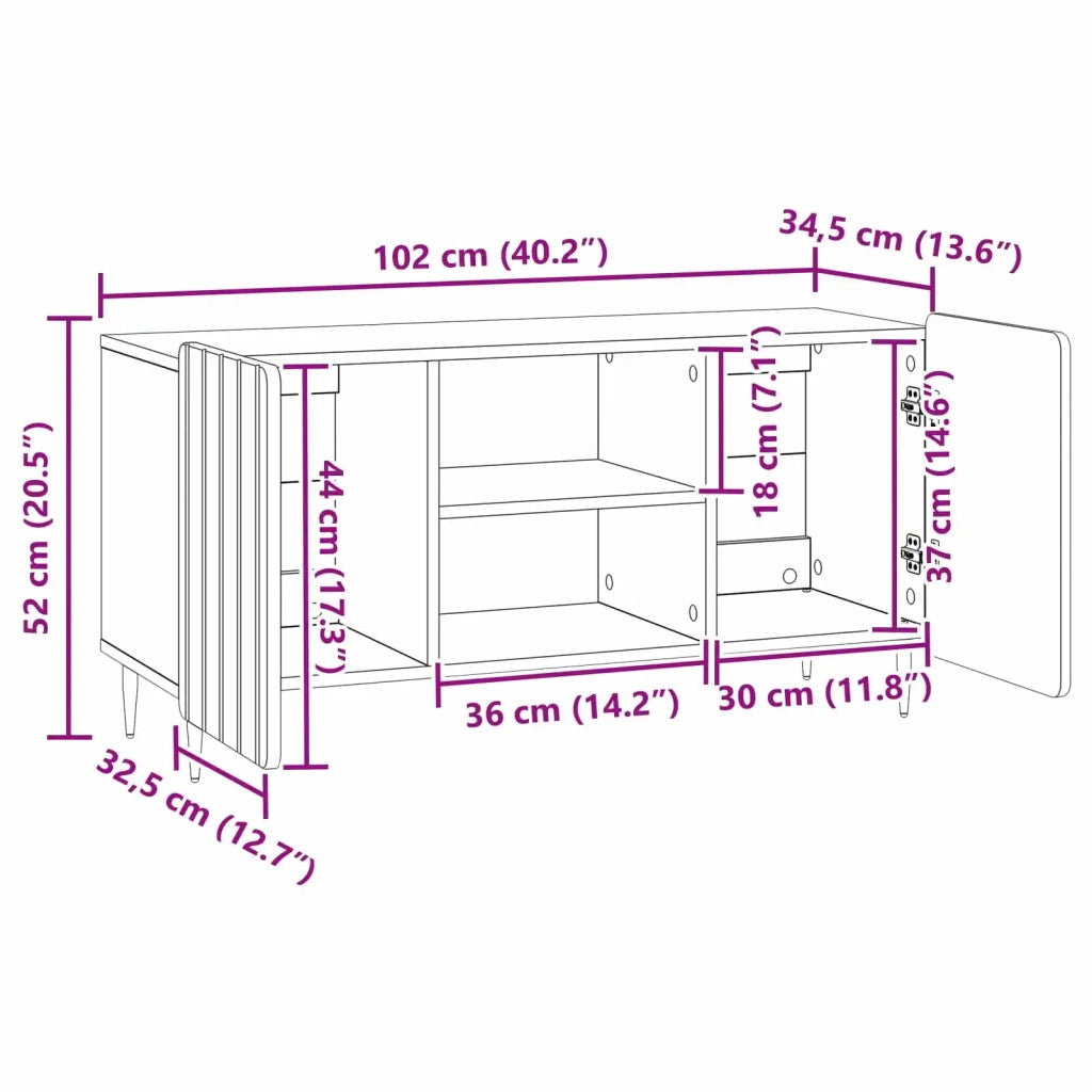 Mobile TV 102 x 34,5 x 52 cm Rovere Sonoma Legno ingegnerizzato 894467