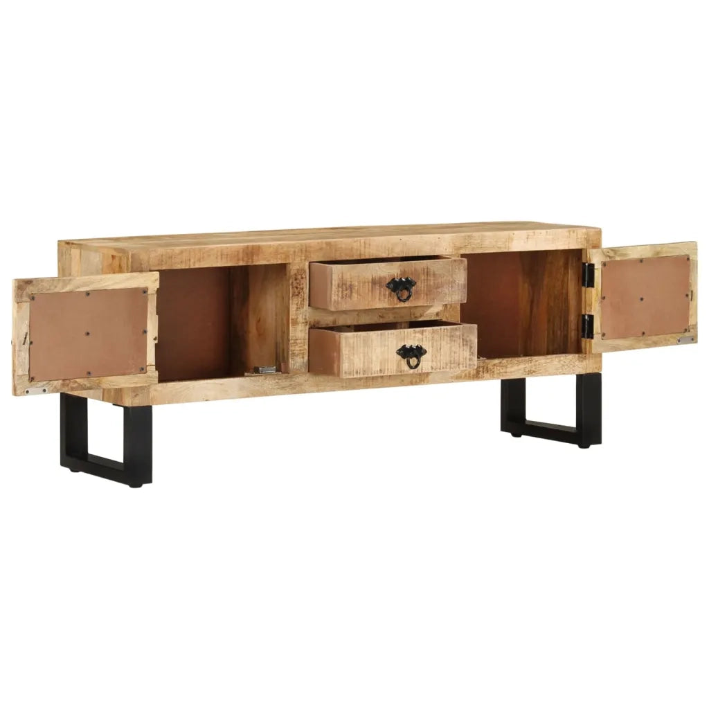Mobile Porta TV 110x30x45 cm in Legno Massello di Mango Grezzo 328276