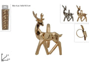 Set 4 Pezzi Portatovagliolo Natalizio Natale Renna Oro o Argento 2 Colori