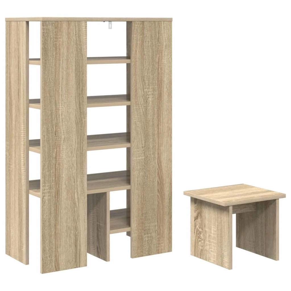 Mobile per scarpe 2 pz-Set di 2 Scarpiera Rovere Sonoma Legno multistrato