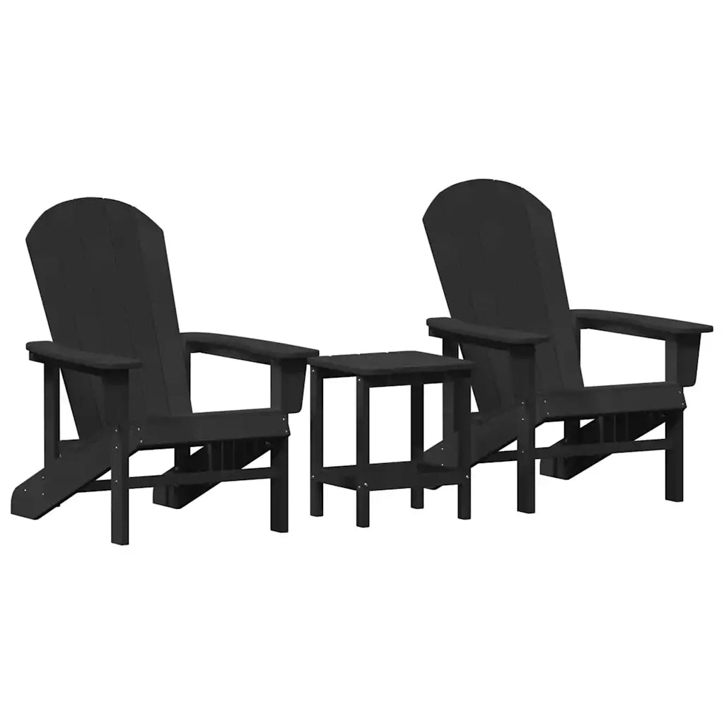 Sedia da Giardino 3 pcs Nero Polietilene 3335832