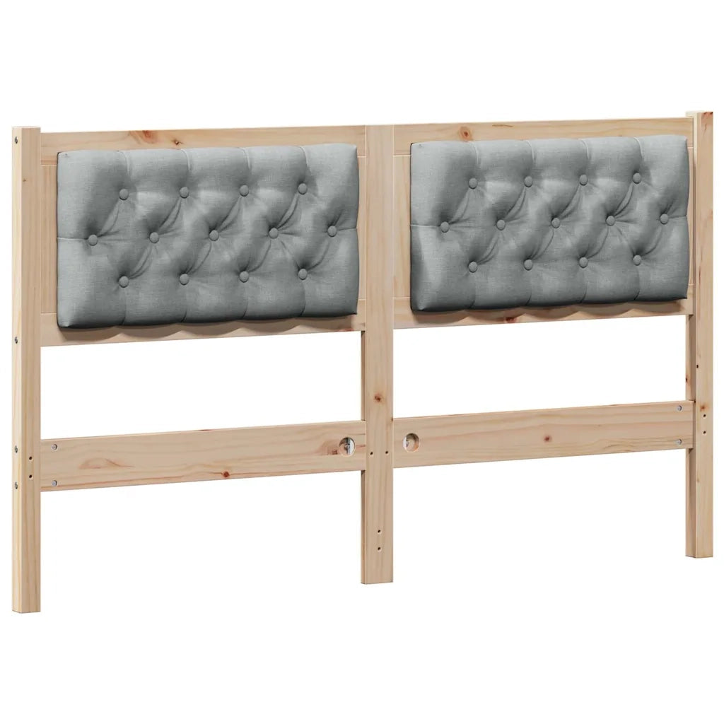 Testiera Marrone e grigio chiaro 140 cm Legno di pino massello
