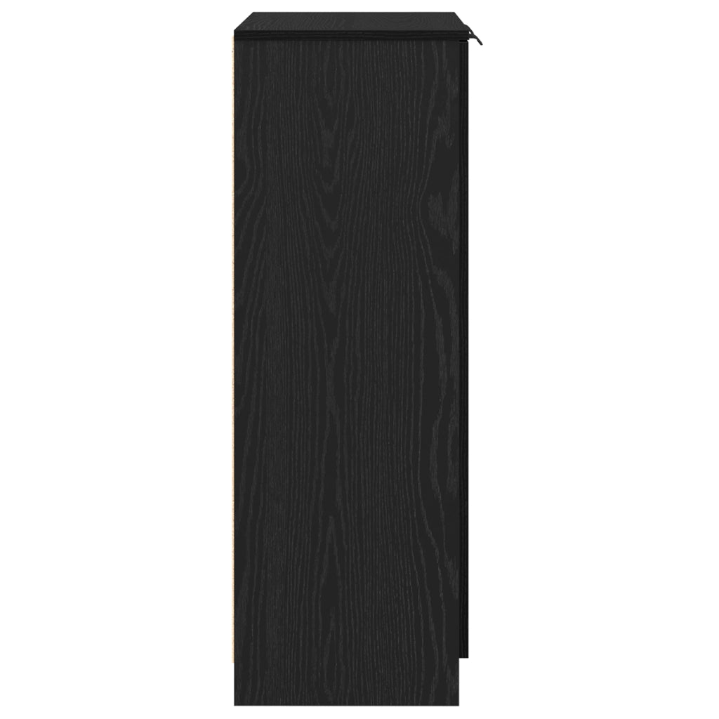Mobile per scarpe  Nero Rovere 59x35x100 cm in legno ingegnerizzato
