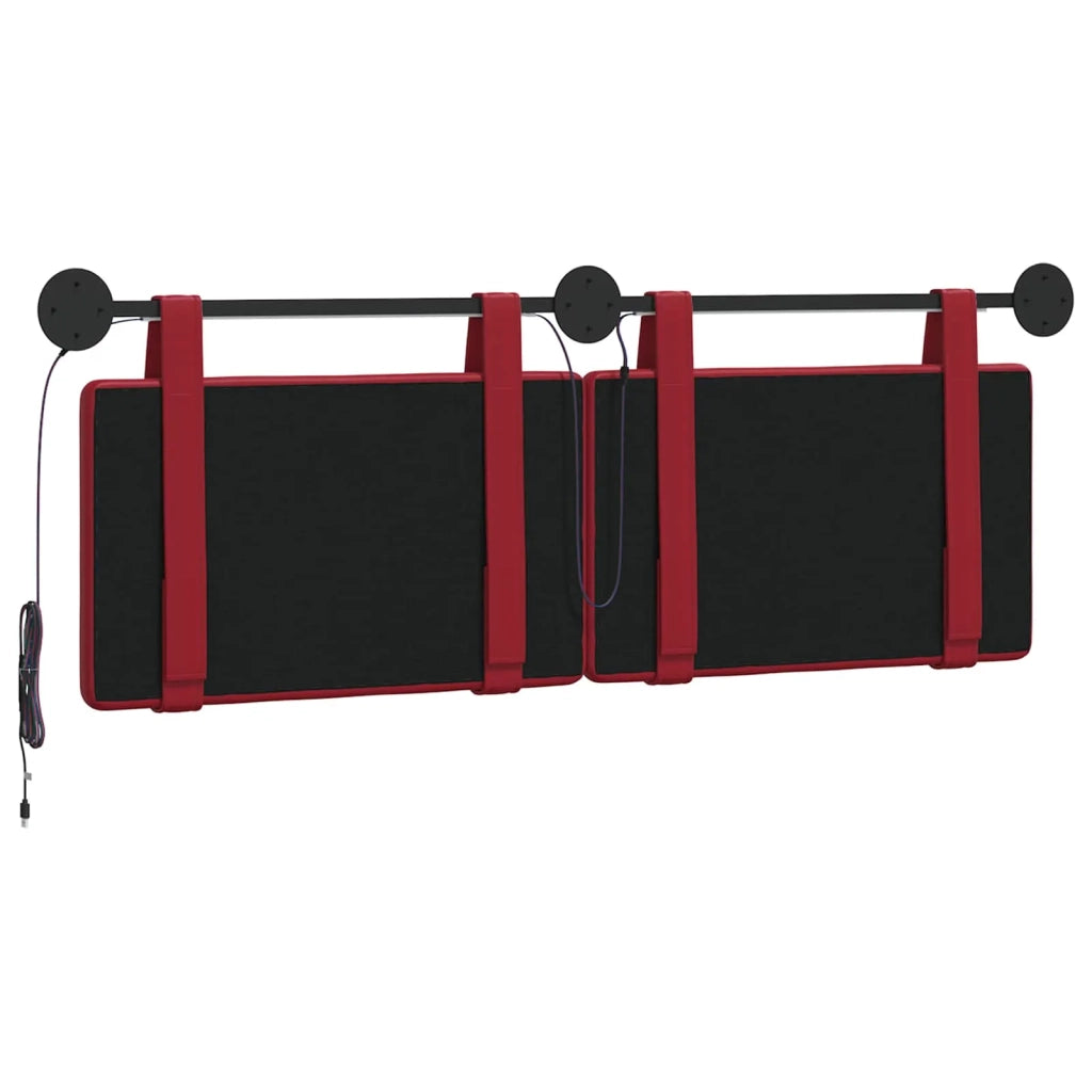 Testiera sospesa Con luce LED Rosso Vino Similpelle