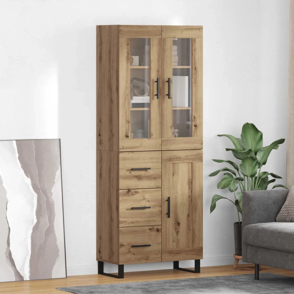 Credenza 2 pcs Rovere artigianale Legno multistrato