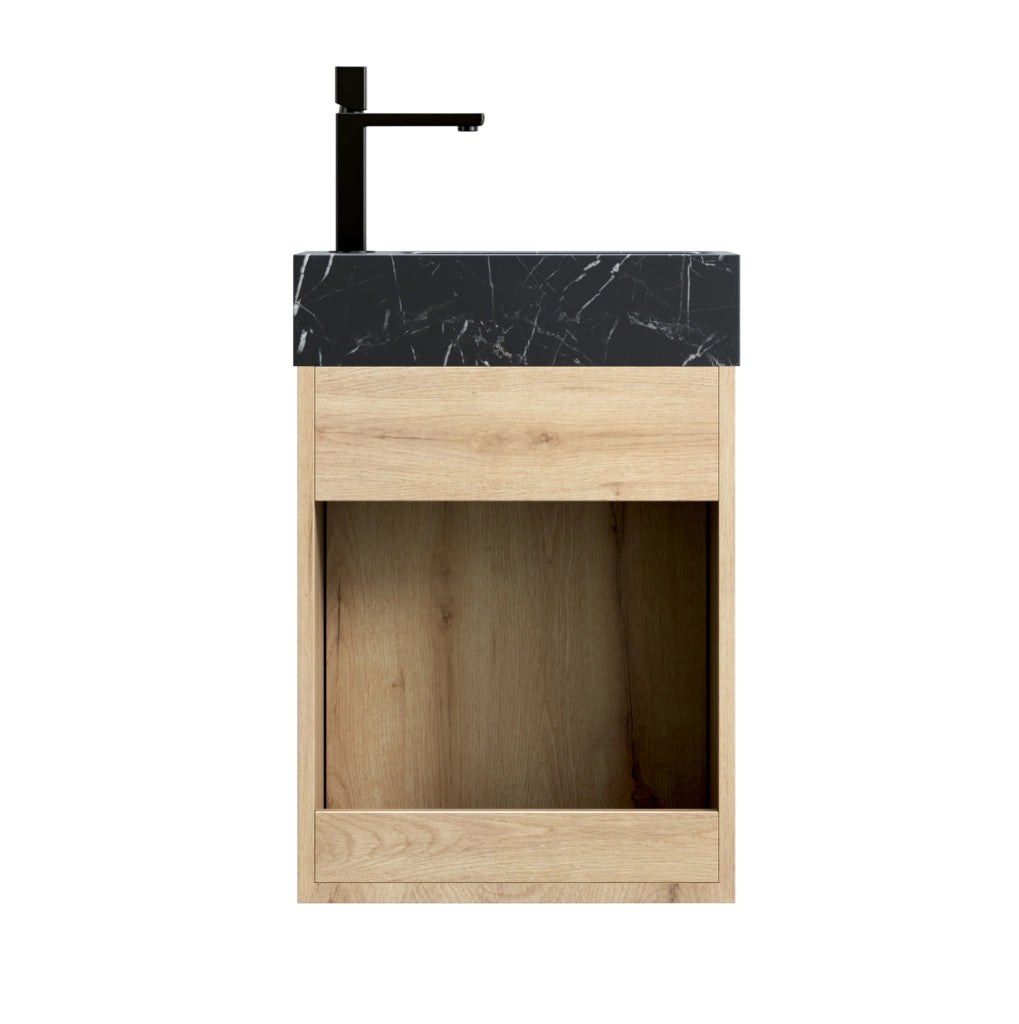 Mobile bagno compatto con lavabo integrato in marmo naturale