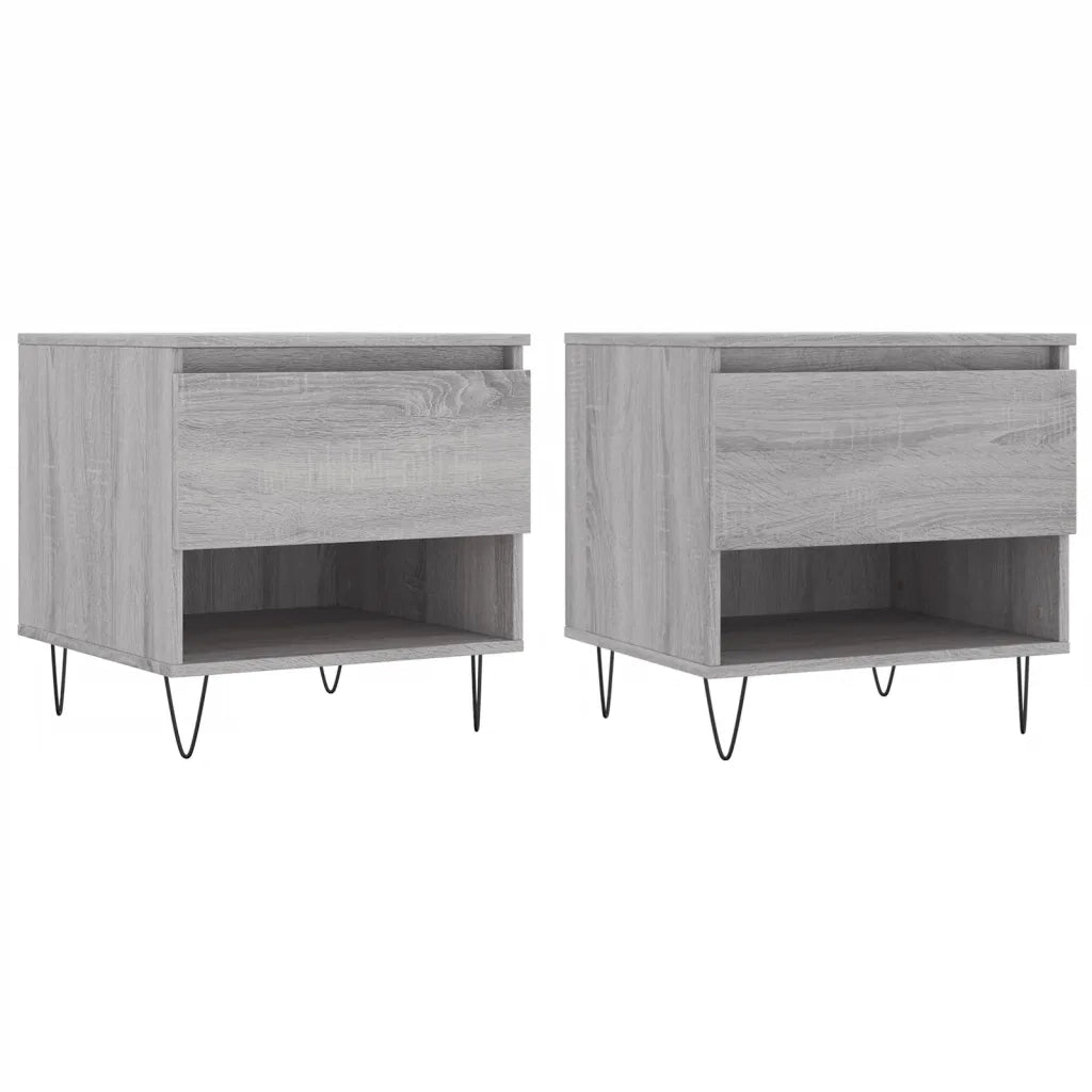 2 pz Tavolini salotto | Tavolino da caff¨¨ | Tavolino da Soggiorno Grigio Sonoma 50x46x50cm Legno Multistrato