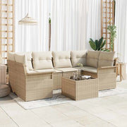 Set Divano da Giardino 7 pcs Beige e Crema 55 x 55 x 37 cm 3353930
