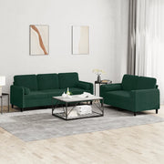 Set di Divani 2 pz con Cuscini Verde Scuro in Vellutocod mxl 106851