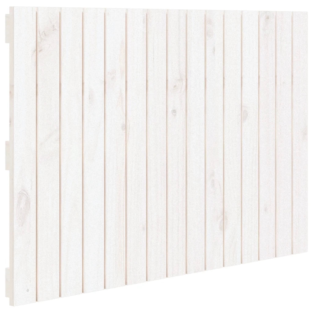Testiera | Testata da Parete Bianca 95,5x3x60cm in Legno Massello di Pino