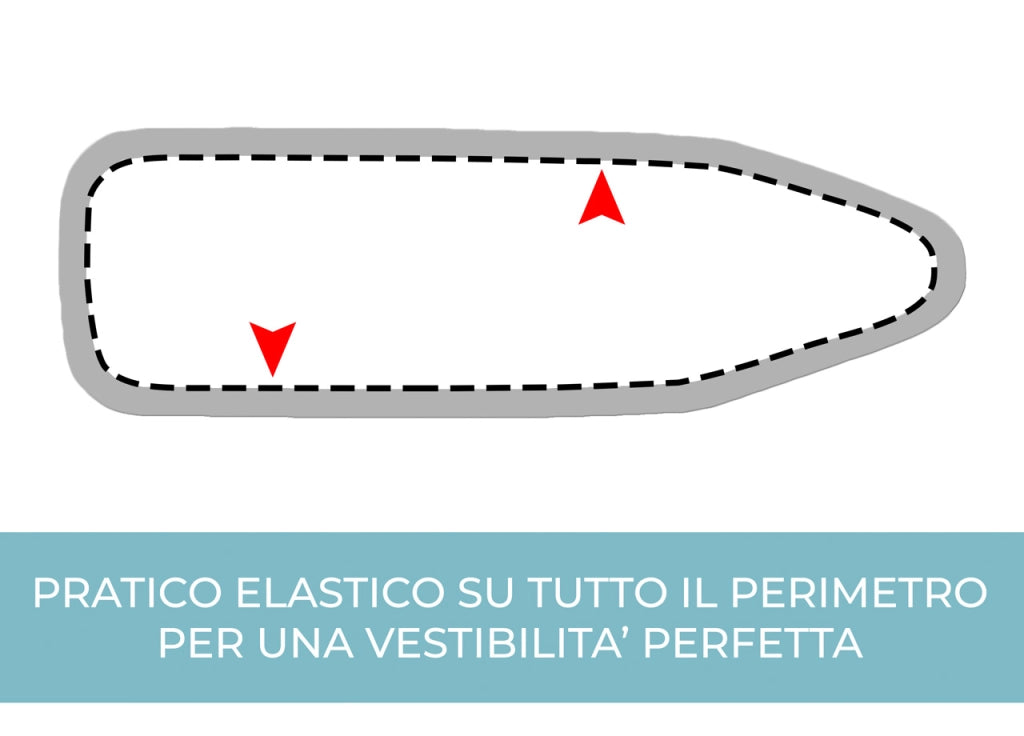 Copriasse da Stiro Universale Metallizzato Bordo Con Elastico 140x50cm