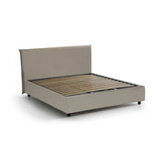 Letto matrimoniale Augustus, Letto contenitore con rivestimento in ecopelle, Made in Italy, Apertura frontale, adatto per materasso cm 140x200, Tortora