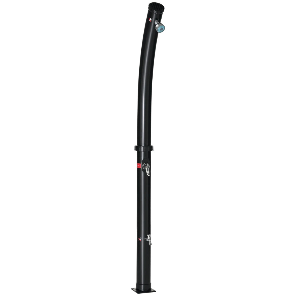 Doccia Solare Esterna Riscaldata con Serbatoio e Miscelatore ¨C zephmum ¨C Nero 20L 60¡ã