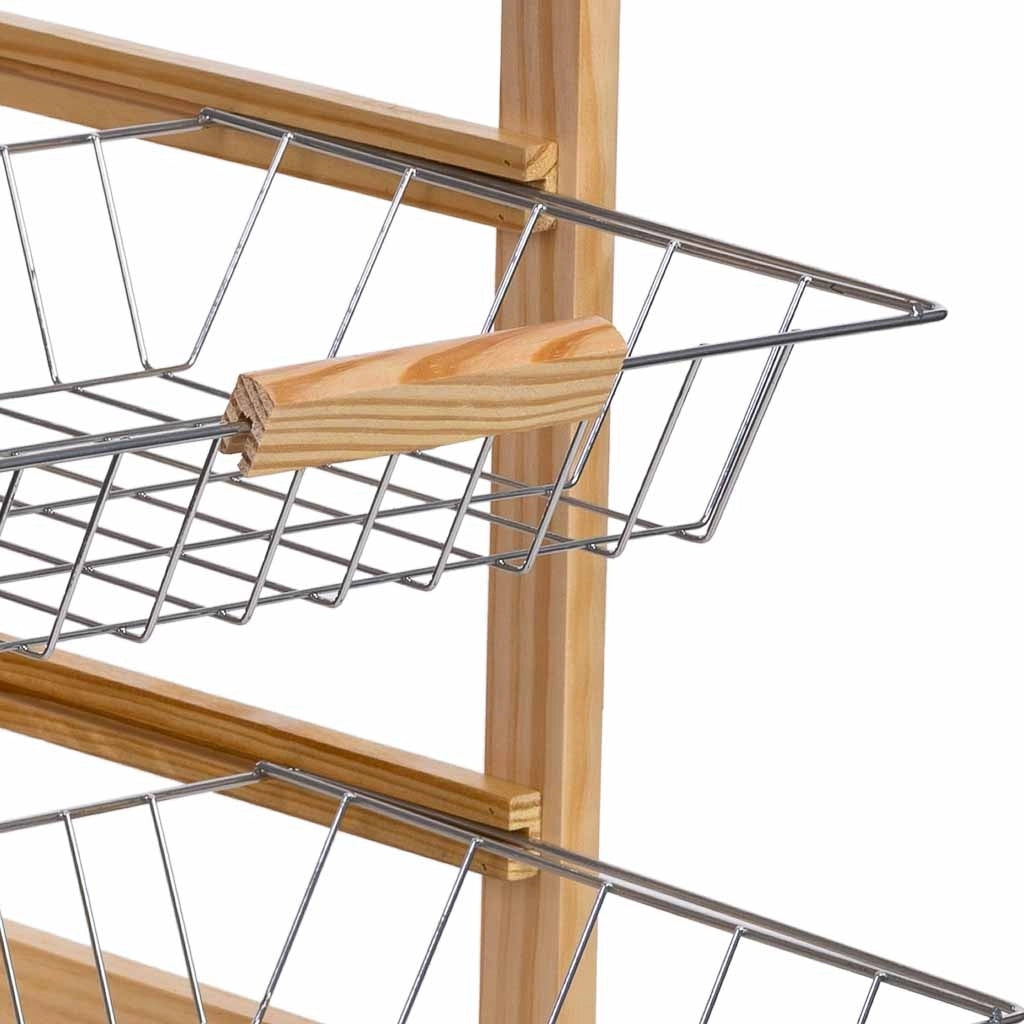 Carrello cucina in legno, 47x37x79h cm, Marrone chiaro