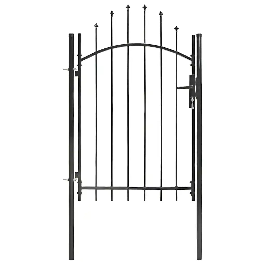 Cancello da Giardino in Acciaio 1x2 m Nero cod mxl 51965