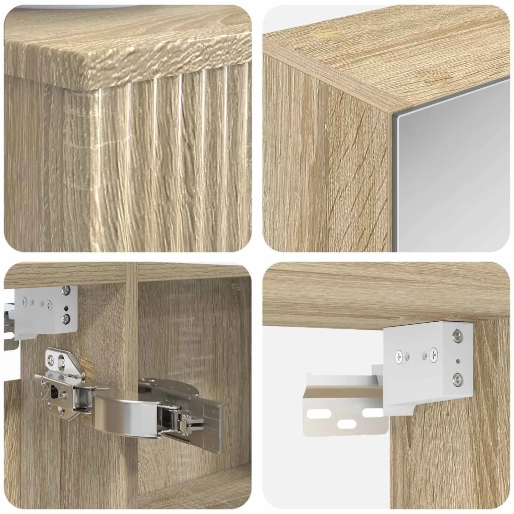 Set di Armadi da Bagno 4 pz Rovere Sonoma Legno ingegnerizzato 3407369
