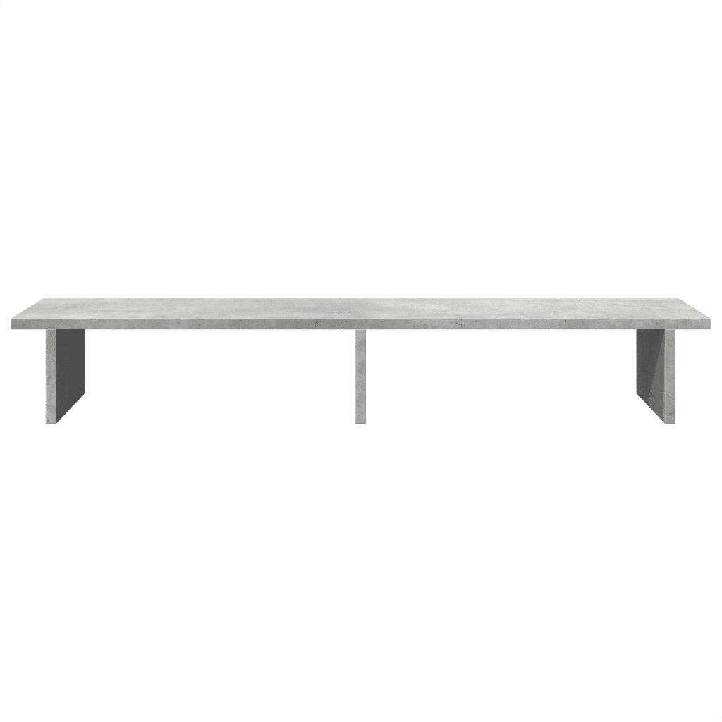 Supporto Monitor Grigio Cemento 100x27x15cm Legno Massello Pino 854709