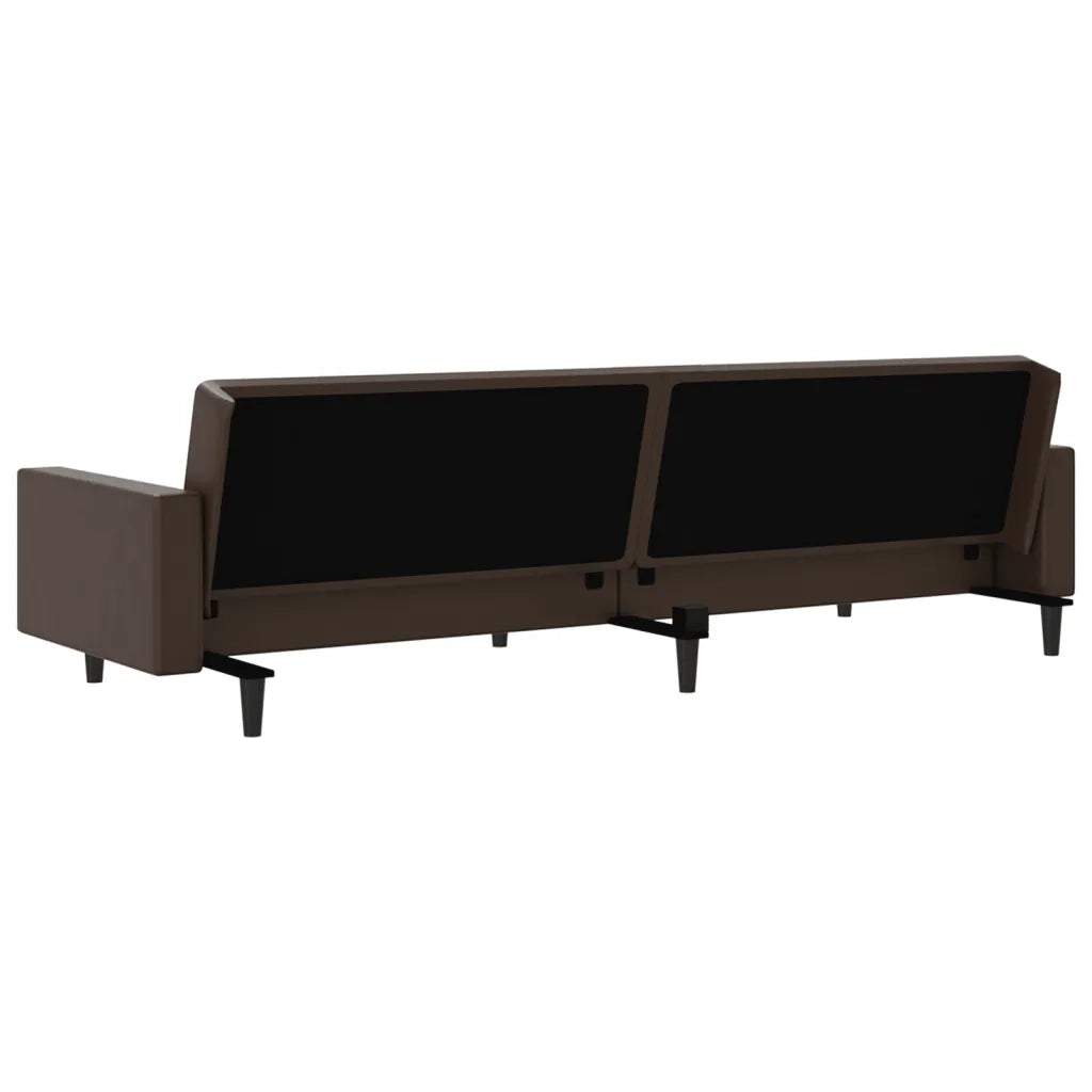 Divano letto | Sof¨¤ letto | Letto singolo a 2 Posti Marrone in Similpelle
