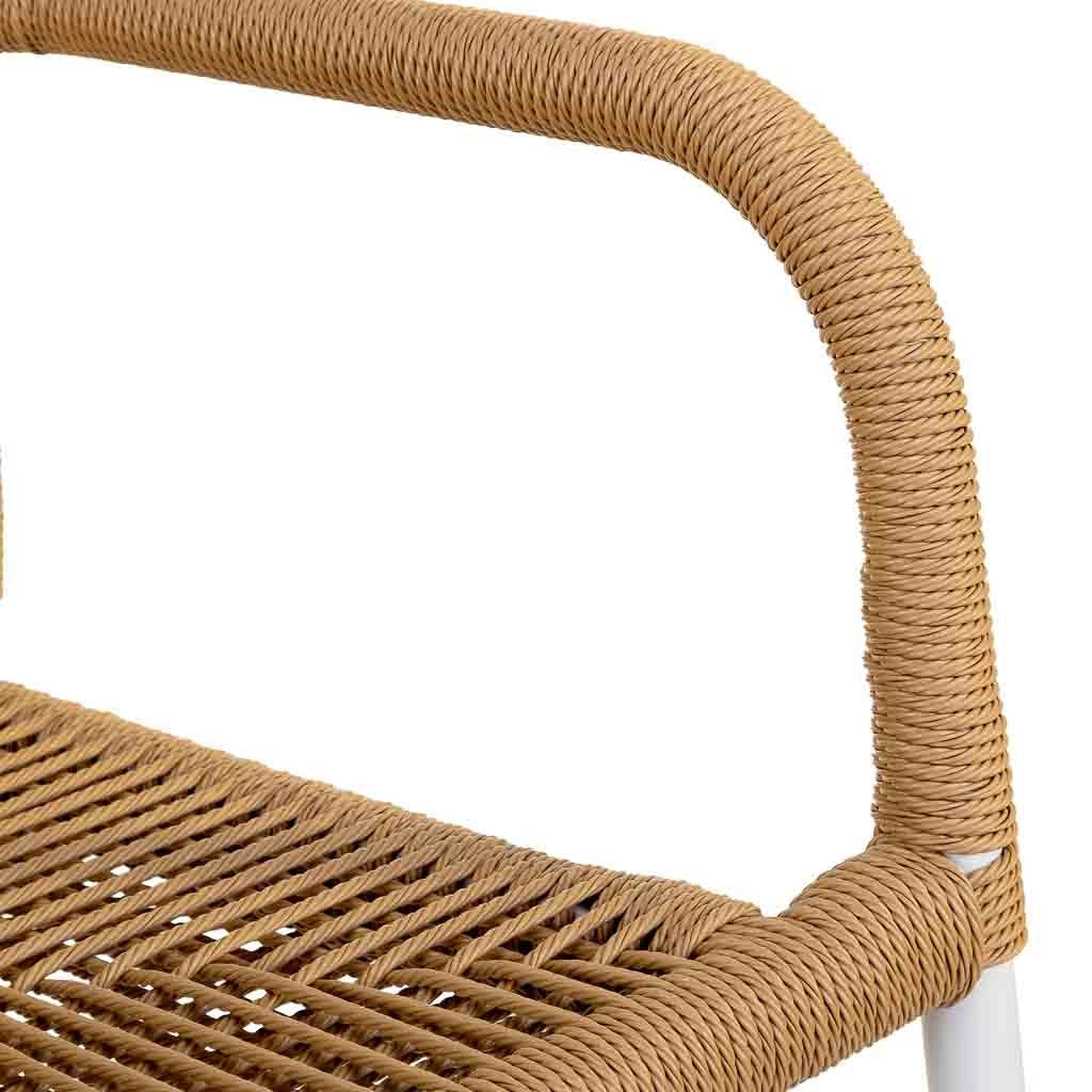 Sedia in rattan sintetico beige 57x63x80,5