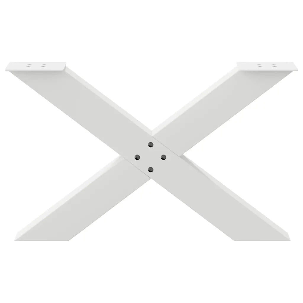 vidaXL Gambe per Tavolino da Caffè a Forma di X 2 pz Bianche 70x(42-43) cm Acciaio
