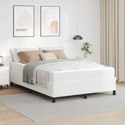 Struttura del letto con materasso Bianco 140 x 200 cm Tessuto