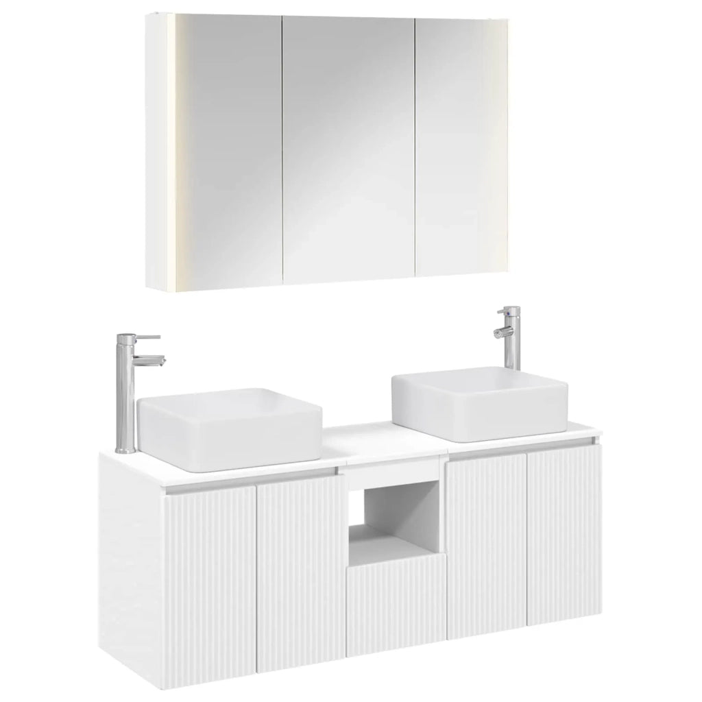 Set di Armadi da Bagno 4 pcs Bianco Legno ingegnerizzato 3406383