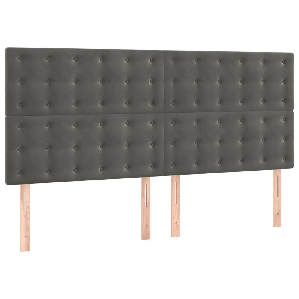 Giroletto senza Materasso Grigio Scuro 200x200 cm Velluto 3126020