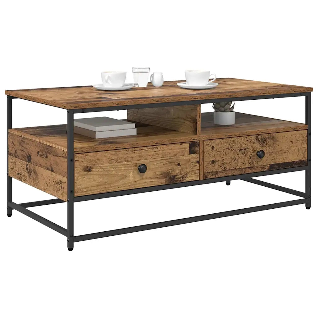 Tavolino da salotto con cassetto Legno vecchio 100 x 51 x 45 cm 882764