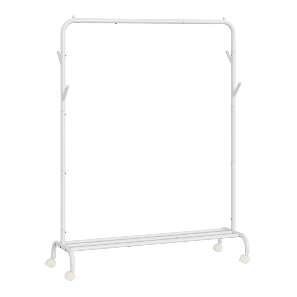 Appendiabiti con ruote 1 barra appendiabiti in acciaio portata 50 kg larghezza 103,5 cm contenitore multiuso nero 12_0006966
