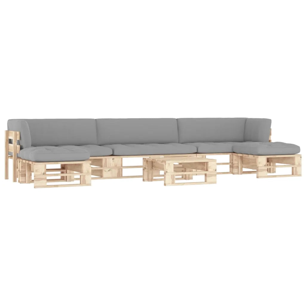 Set Divani su Pallet 6 pz e Cuscini in Legno di Pino Impregnato cod mxl 56231