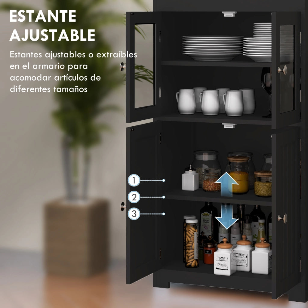 Armadio con ante scorrevoli e ripiani ¨C Minimal ¨C 60x30x162cm nero