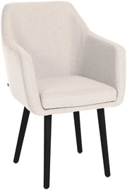 Sedia visitatore Utrecht in tessuto crema,nero