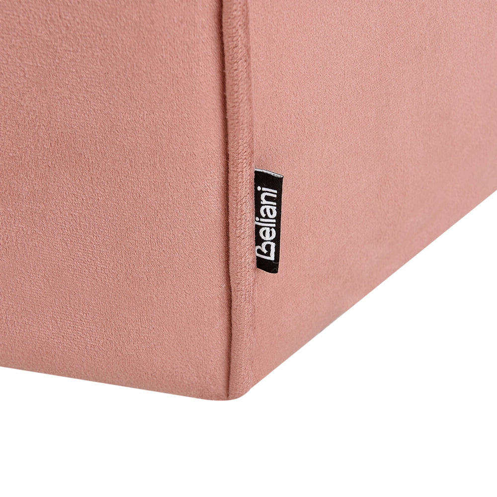 Pouf poggiapiedi moderno rotondo  in velluto rosa soggiorno camera da letto