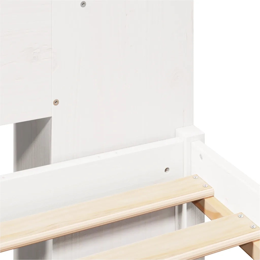 Letto Libreria senza Materasso Bianco 150x200 cm Legno di Pino 3321855