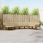 Set di divani da esterno con cuscino 8 pcs Naturale e Beige