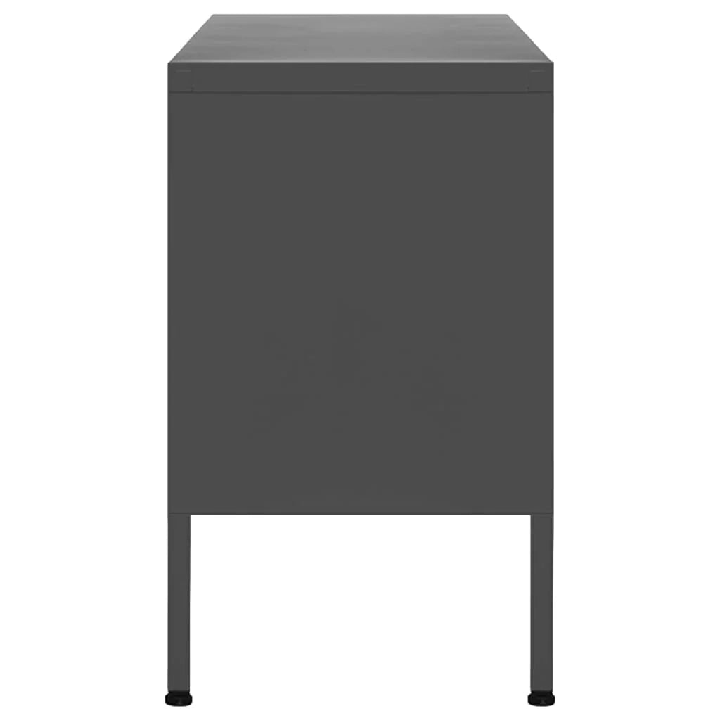 Mobile TV multimediale scaffale TV credenza TV sala da pranzo soggiorno camera da letto antracite 105 x 35 x 50 cm acciaio antracite 02_0026388