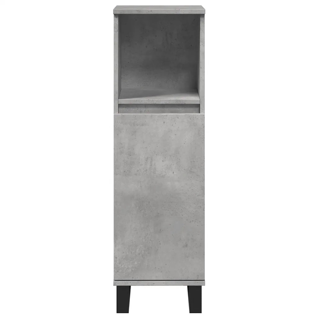 Armadietto da Bagno Grigio Cemento 30x30x100 cm in Truciolato 857210
