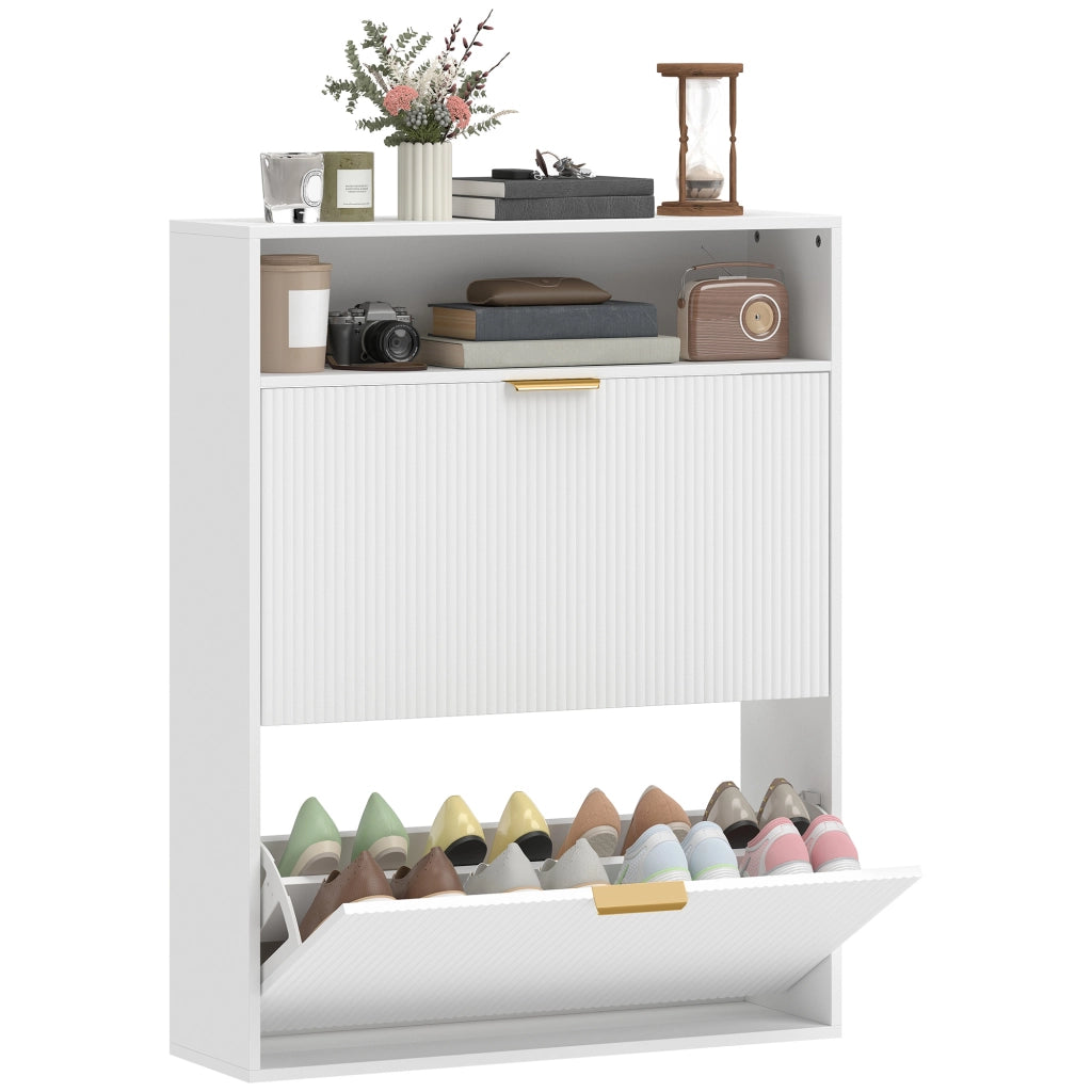 Scarpiera salvaspazio slim ¨C Xylo ¨C 2 ante ribaltabili bianco