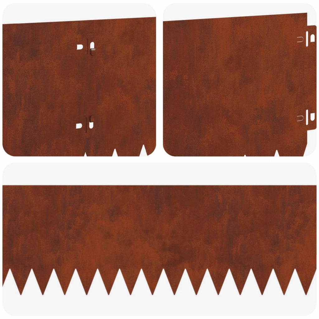 Bordura per Prato 10 pcs 103 x 20 cm Acciaio Ruggine 8008487