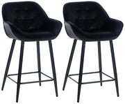 Set di 2 sgabelli da bar Gibson nero,Velluto