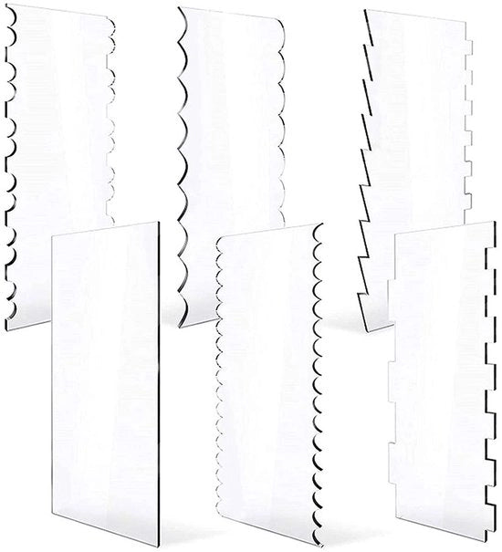 Set di 6 Spatole per Decorare Torta in Acrillo - Resistenti al Lavastoviglie - Accessori per Decorare Torta - Ideali per gli Appassionati di Cucina