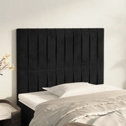 Testiera-Testata-Testiera Decorativa Nera 80x5x118/128 cm Velluto 830474