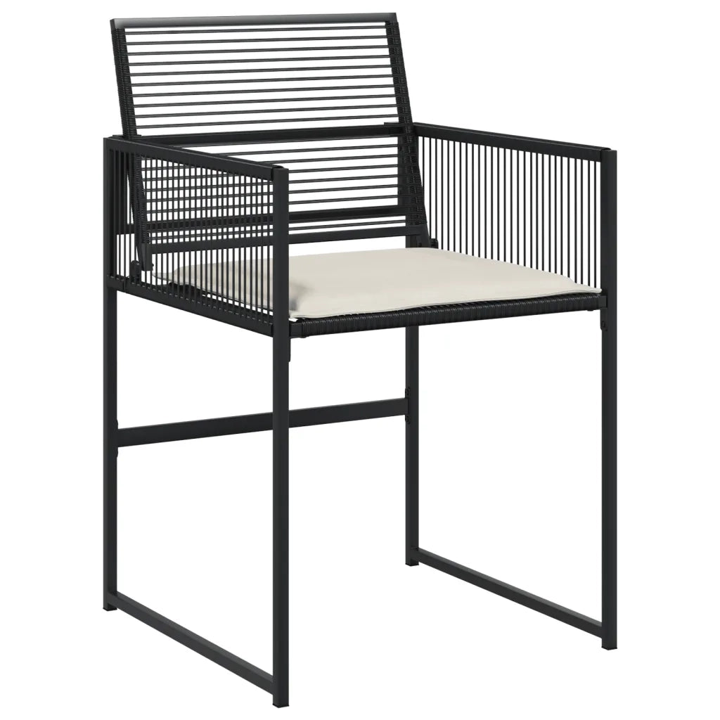 Set da Pranzo da Giardino 9 pz | Set Salotto da Giardino con Cuscini Nero in Polyrattan