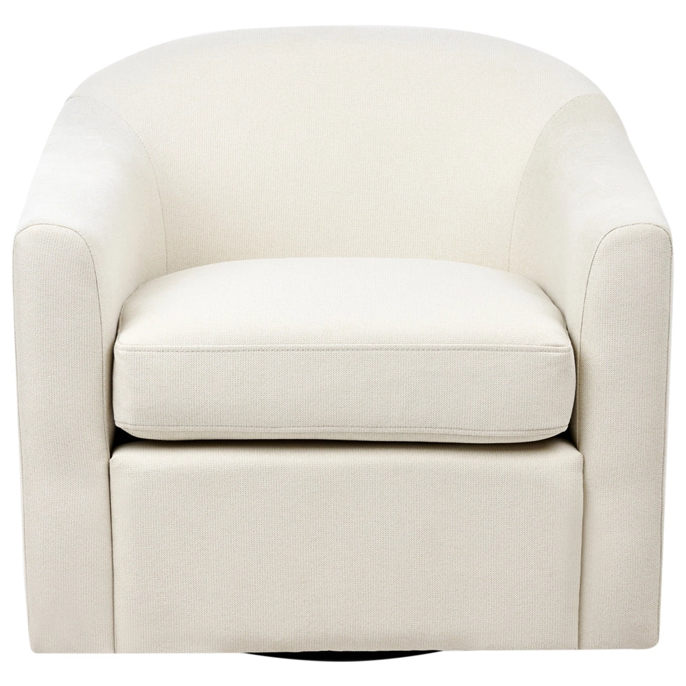 Poltrona girevole Light Beige Poliestere Tessuto idrorepellente Retro Minimalista Mobili Soggiorno