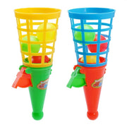 Trade Shop - Set 2pz Cono Lancia Palline Palle Giocattolo Gioco Per Bambini 18cm Colorati 258359 -
