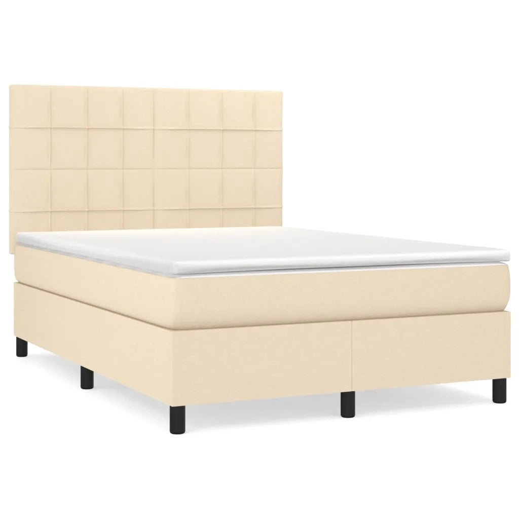 Giroletto a Molle con Materasso Crema 140x200 cm in Tessuto 3141782