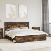 Struttura del letto Rovere fumé 200 x 200 cm Pino massello