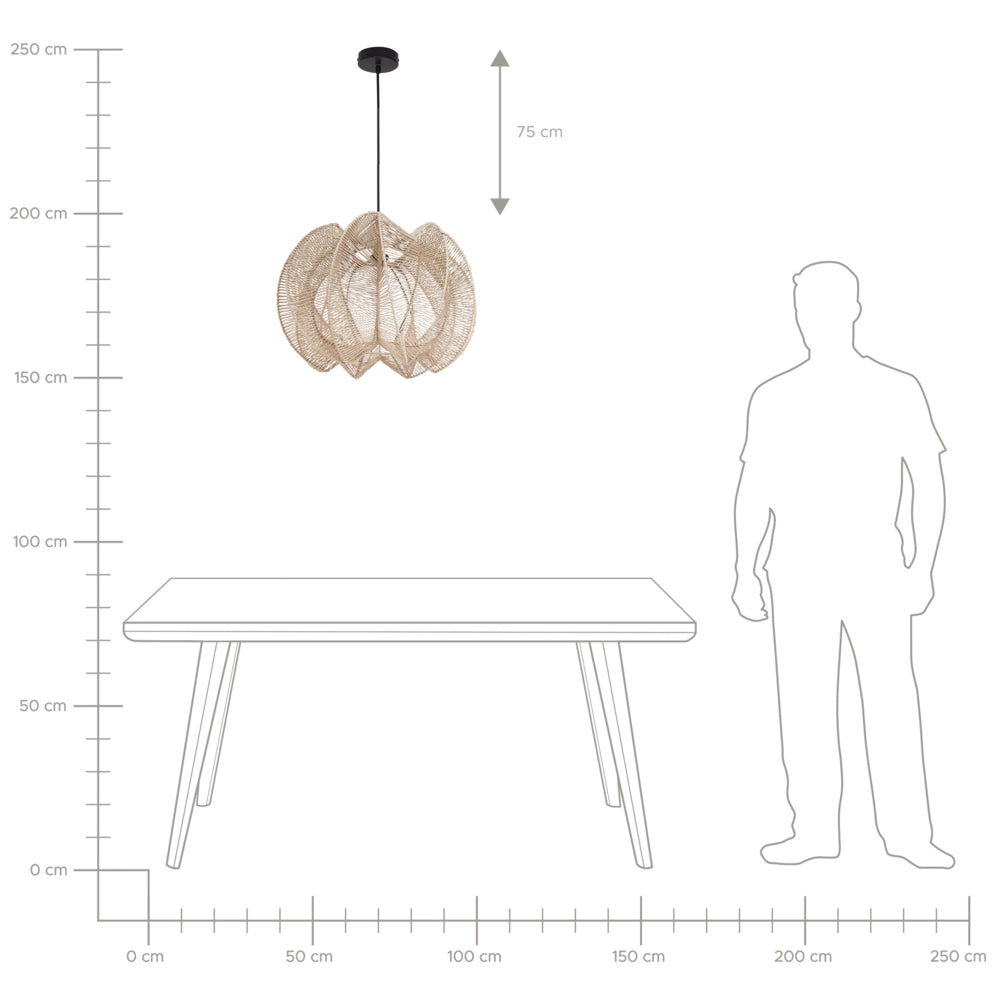 Lampadario in corda di carta naturale stile boho soggiorno camera da letto
