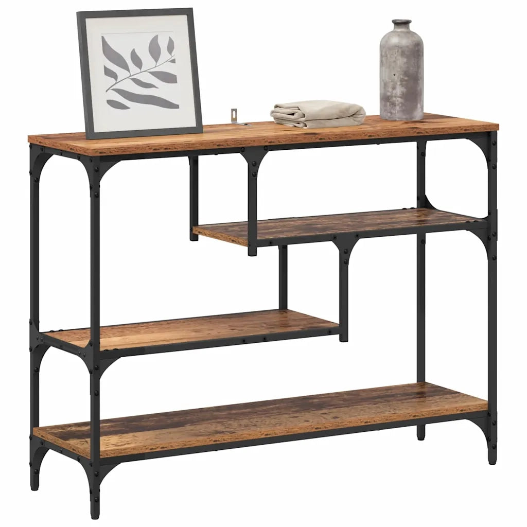 Tavolo consolle con lo scaffale Legno vecchio 100 x 30 x 75 cm